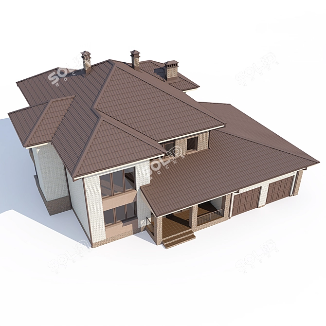 Modern Private House V69 3D model image 3