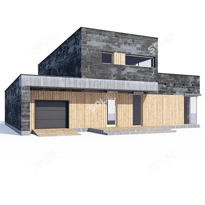 Modern Private Home V70 3D model image 1