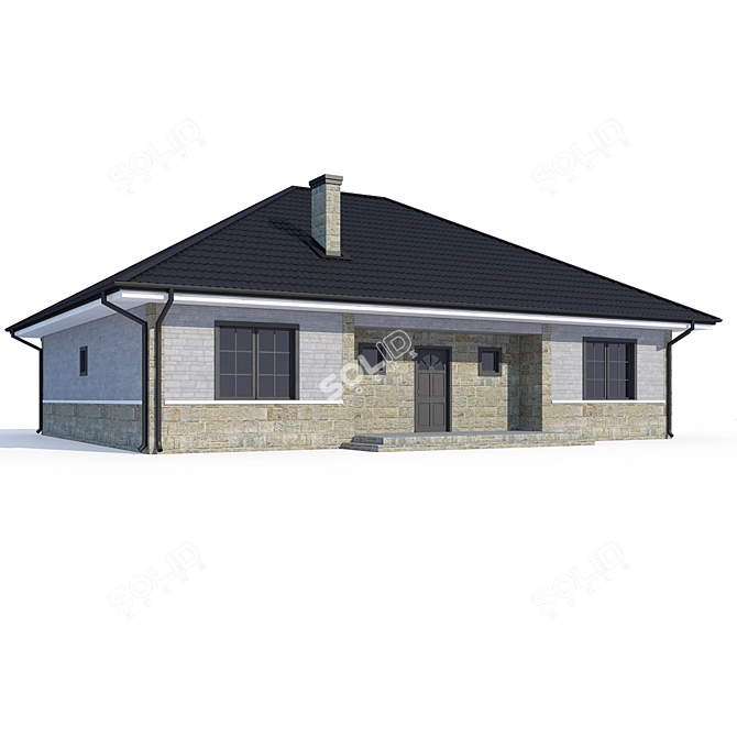 Modern Private House Design 3D model image 1