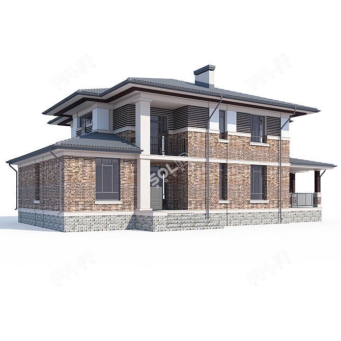 Modern Private House Project 3D model image 1