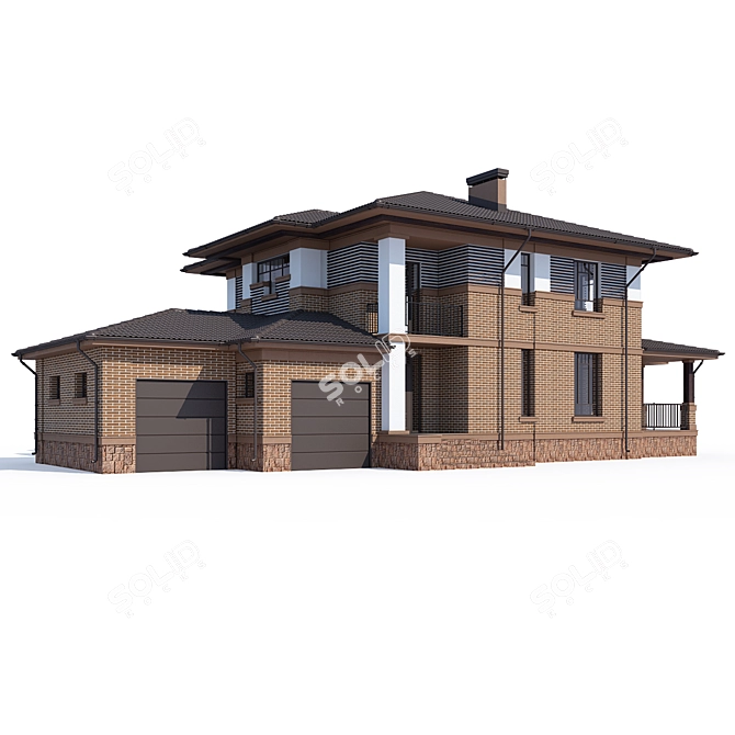 Modern Private House Design 3D model image 1