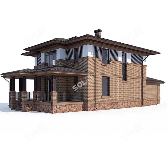 Modern Private House Design 3D model image 2