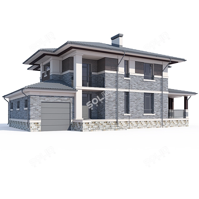 Modern Private House Design 3D model image 1