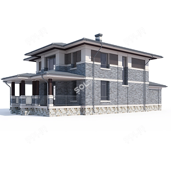 Modern Private House Design 3D model image 2