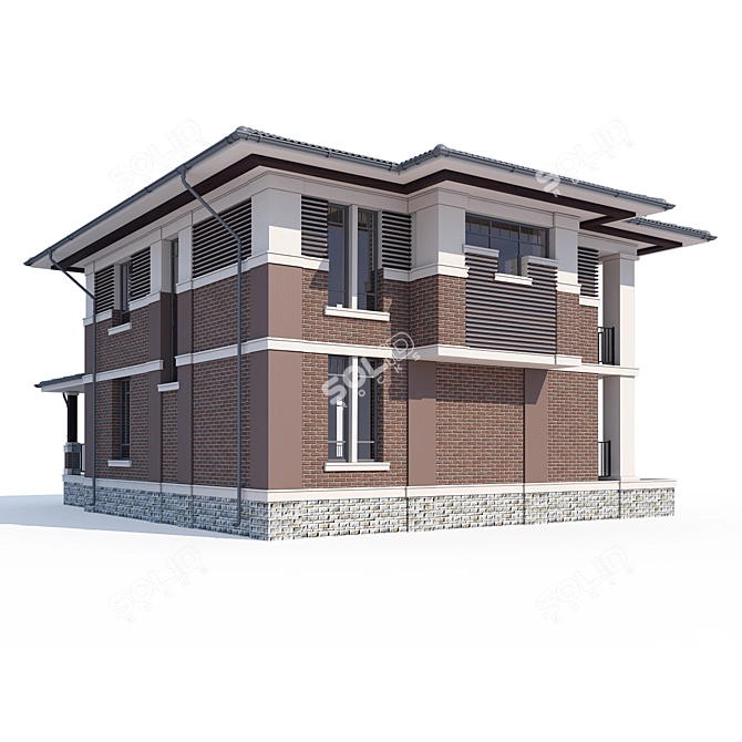 Modern Individual House Project 3D model image 2