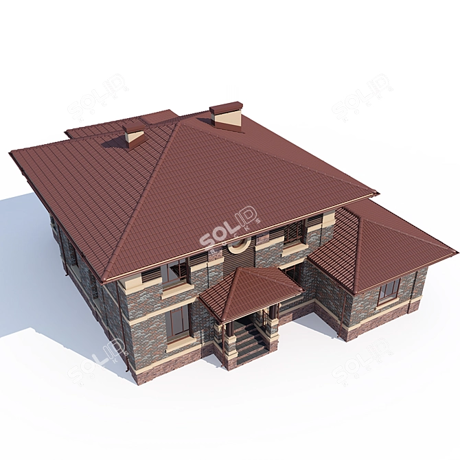 Modern Private House Design Kit 3D model image 3