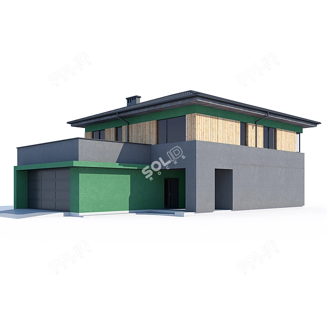 Modern Private House Design 3D model image 2