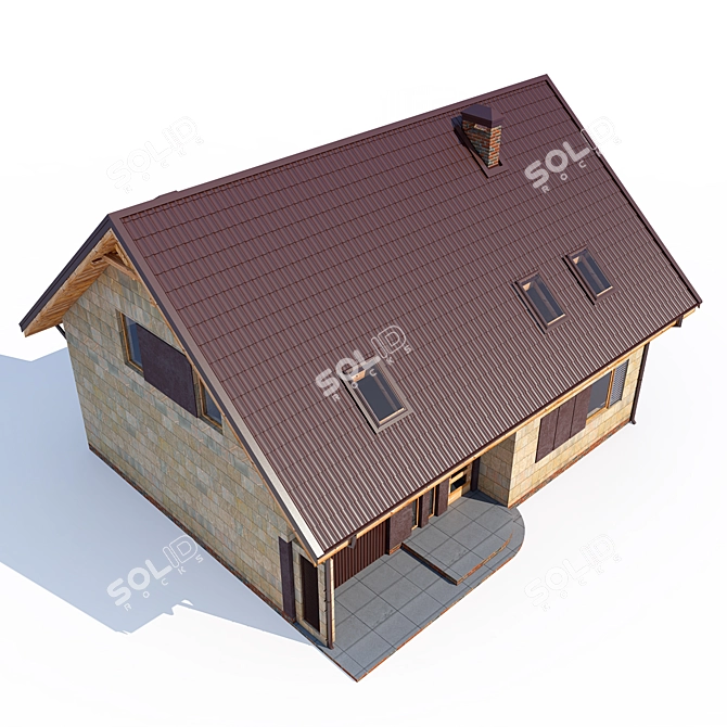 Modern Private House Design Kit 3D model image 3