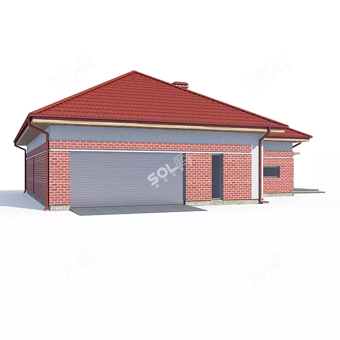 Modern ABS House Blueprint 3D model image 1