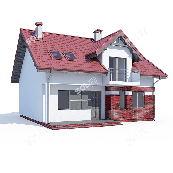 Modern ABS House V97 3D model image 1