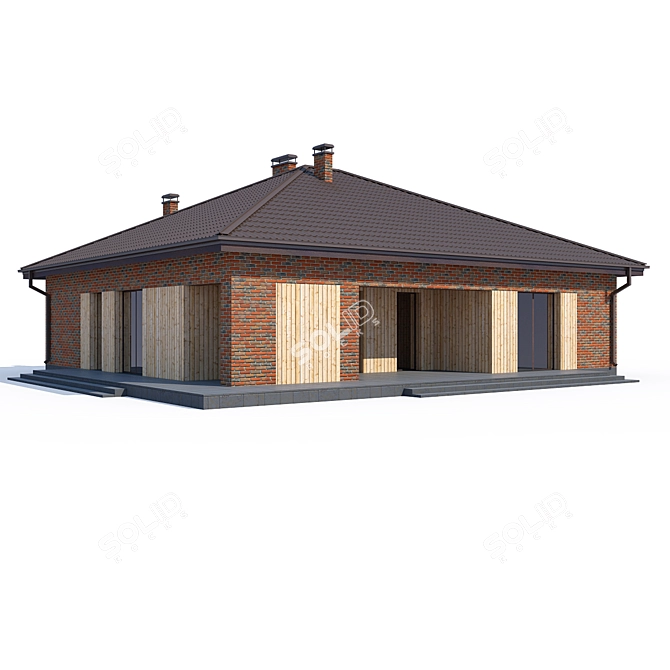 Modern Private House Design 3D model image 2