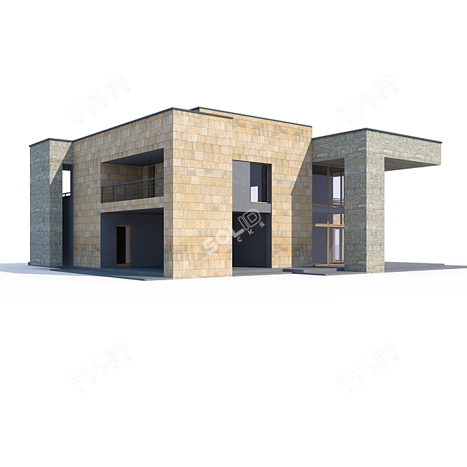  Modern Private House Design 3D model image 2