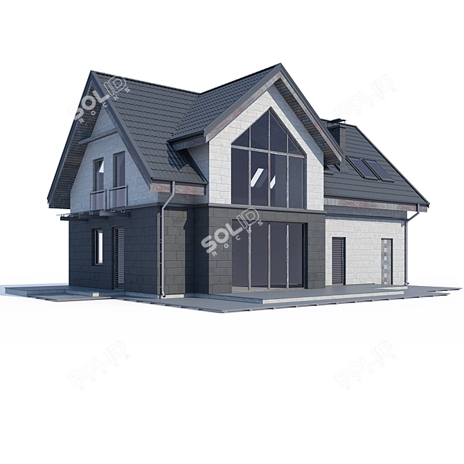 Modern Private House Design 3D model image 2