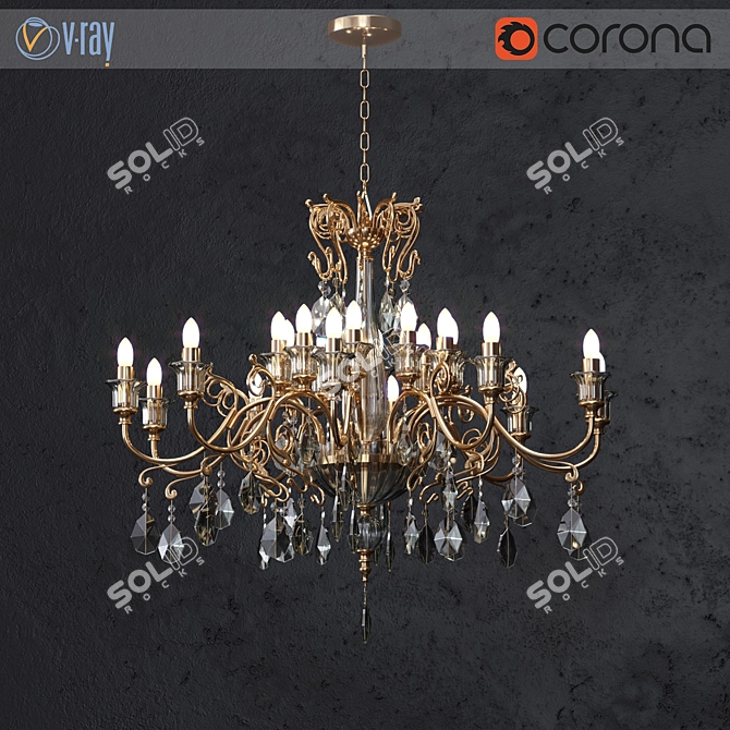 Title: Masiero Curli 10-Light Classic Chandelier 3D model image 1