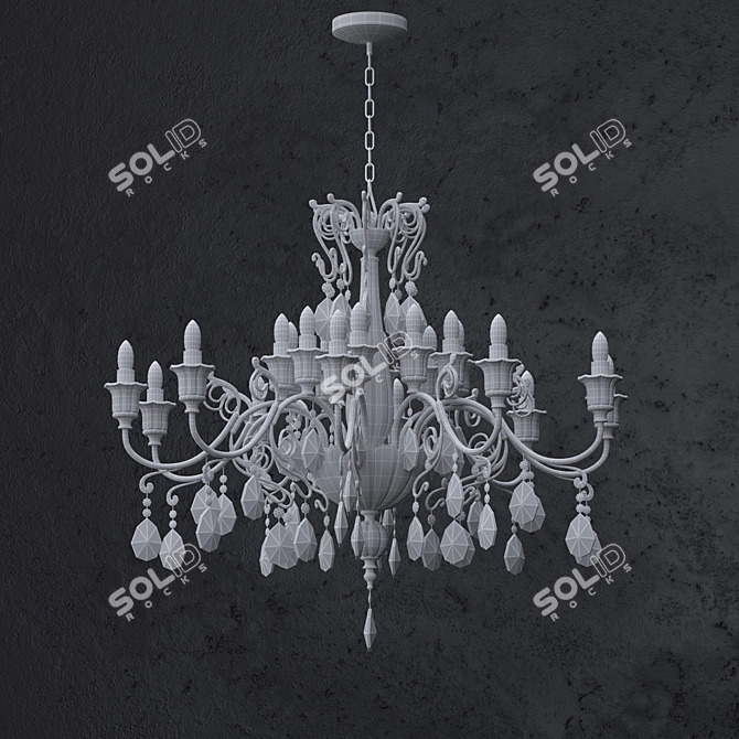 Title: Masiero Curli 10-Light Classic Chandelier 3D model image 2