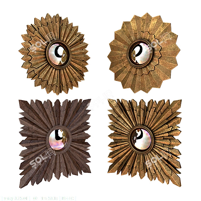 Bronze Wood Art Deco Mirrors 3D model image 1