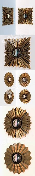 Bronze Wood Art Deco Mirrors 3D model image 3