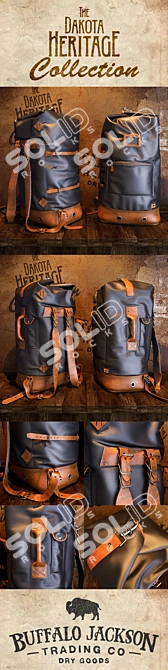 Dakota Vintage Travel Backpack 3D model image 2