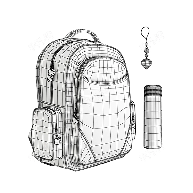 Hello Kitty Mesh Backpack 3D model image 3