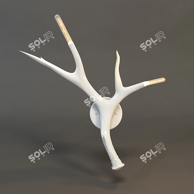 Nature-inspired Antler Sconce 3D model image 1