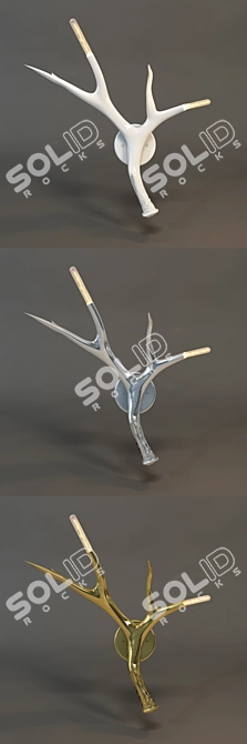 Nature-inspired Antler Sconce 3D model image 3