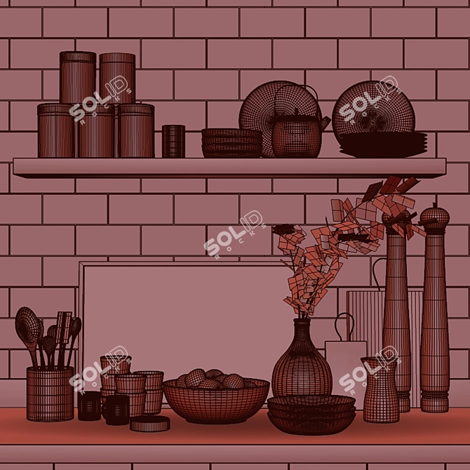 Essential Kitchen Set: Convenient & Stylish 3D model image 2