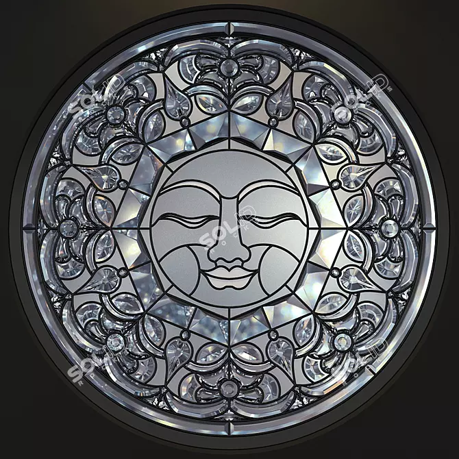 Radiant Sun Stained Glass 3D model image 1