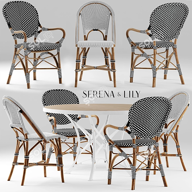 Serena and Lily Table Set 3D model image 1