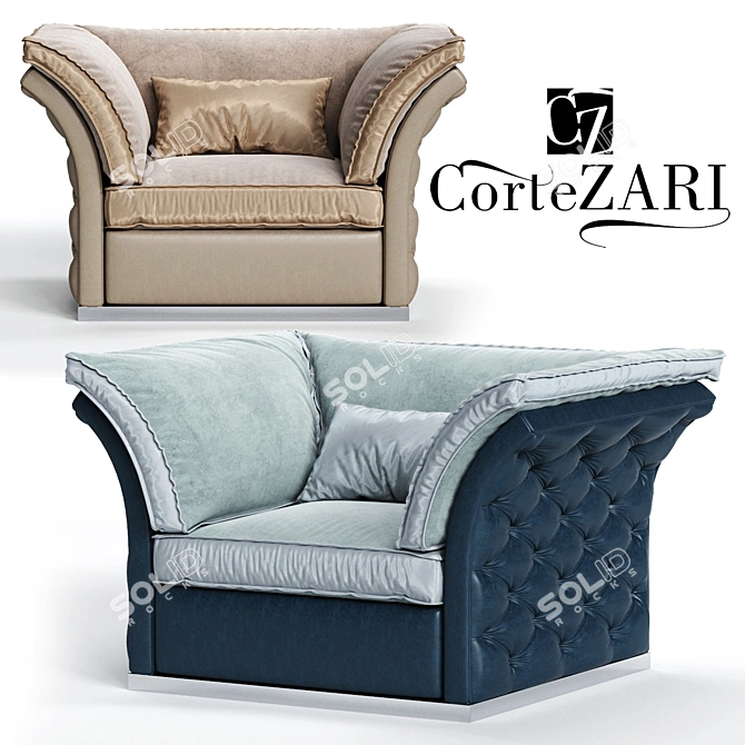 Elegant CorteZARI TIAGO Armchair - Luxurious Comfort 3D model image 1