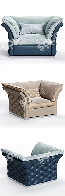 Elegant CorteZARI TIAGO Armchair - Luxurious Comfort 3D model image 2