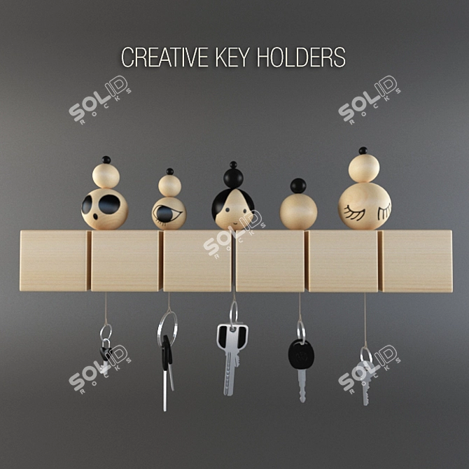 Whimsical Key Organizers | Hand-Painted Design 3D model image 1