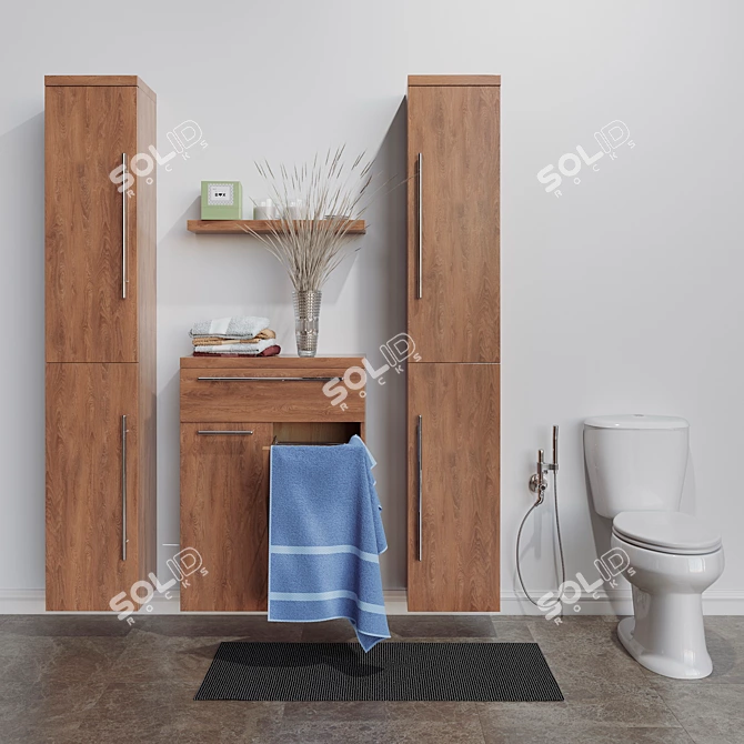 Luxury Bathroom Furniture Set 3D model image 1