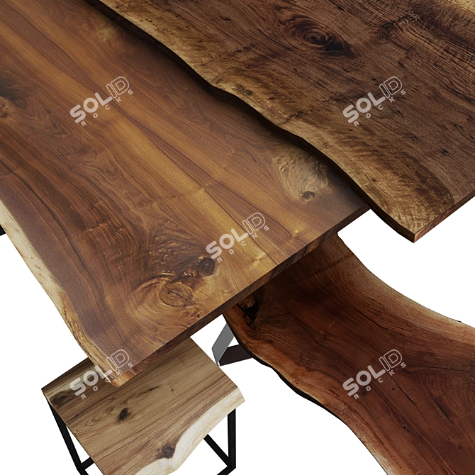 Natural Wood Slab Tables 3D model image 2
