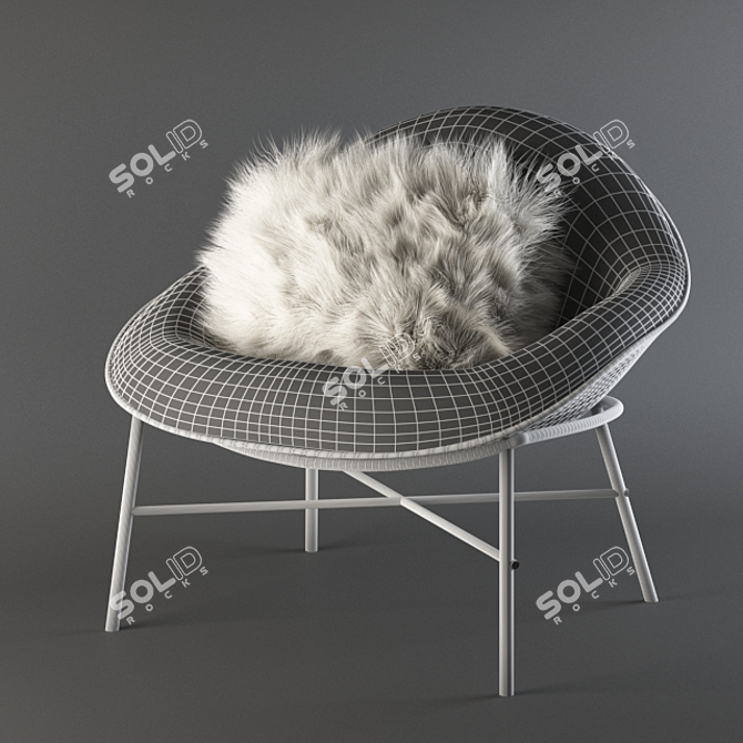 Elegant Oyster Armchair: Luxurious Comfort in Compact Design 3D model image 2