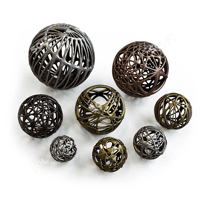 Elegant Metal Spheres for Interior and Exterior Décor 3D model image 1