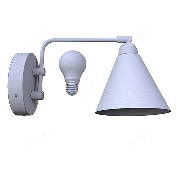 Title: House Doctor Wall Lamp Black-White Small 3D model image 2