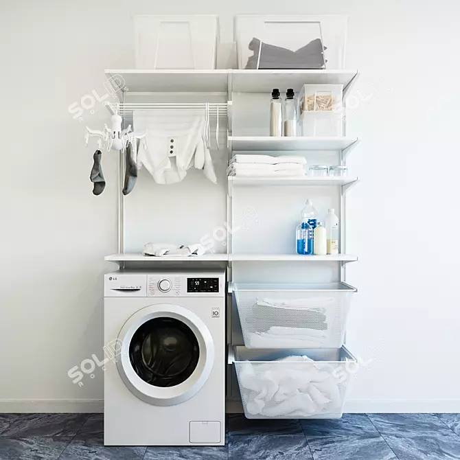 IKEA Wall Module | BOAXEL Washing Machine Shelf 3D model image 1