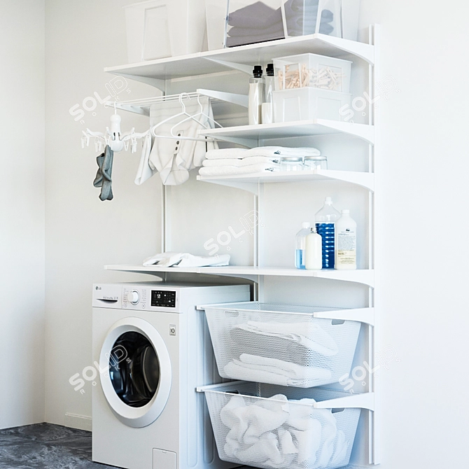 IKEA Wall Module | BOAXEL Washing Machine Shelf 3D model image 2