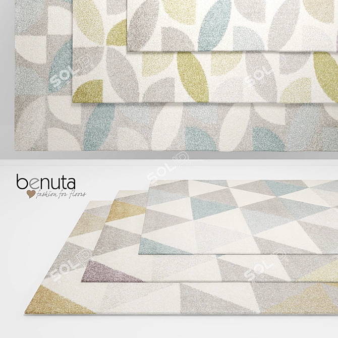 Benuta Pastel Geomet and Mosaik Rugs 3D model image 1