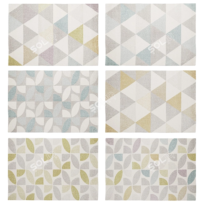 Benuta Pastel Geomet and Mosaik Rugs 3D model image 2