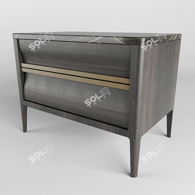 Oslo Curve Bedside Table 3D model image 1