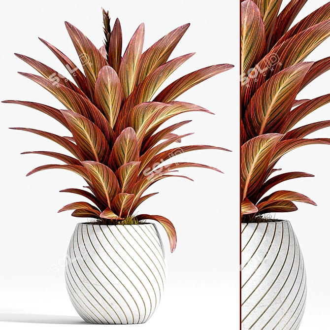 Vintage Decorative Plant 3D model image 1