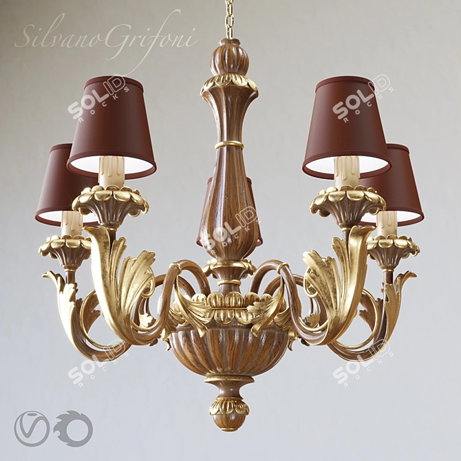 Elegant Silvano Grifoni Chandelier 3D model image 1