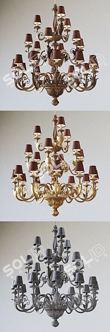 Chic Silvano Grifoni Chandelier - 21 Lamp Design 3D model image 3