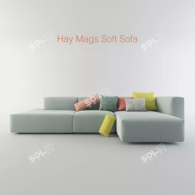 Hay Mags Soft Sofa: Sleek and Versatile 3D model image 1