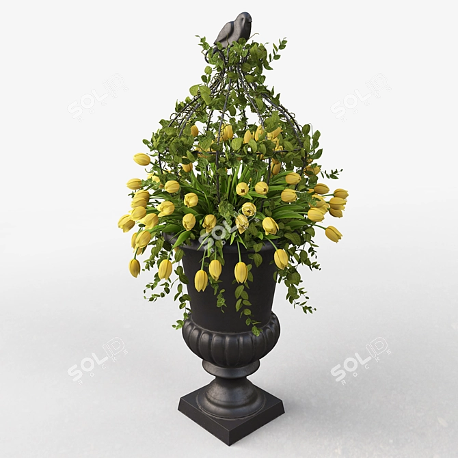 Classic Tulip Vase 3D model image 2