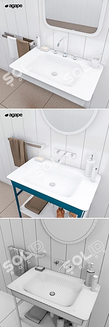 Agape Novecento XL Washbasin | Modern Design 3D model image 3
