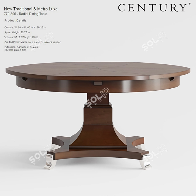 Century Metro Luxe Radial Dining 3D model image 1