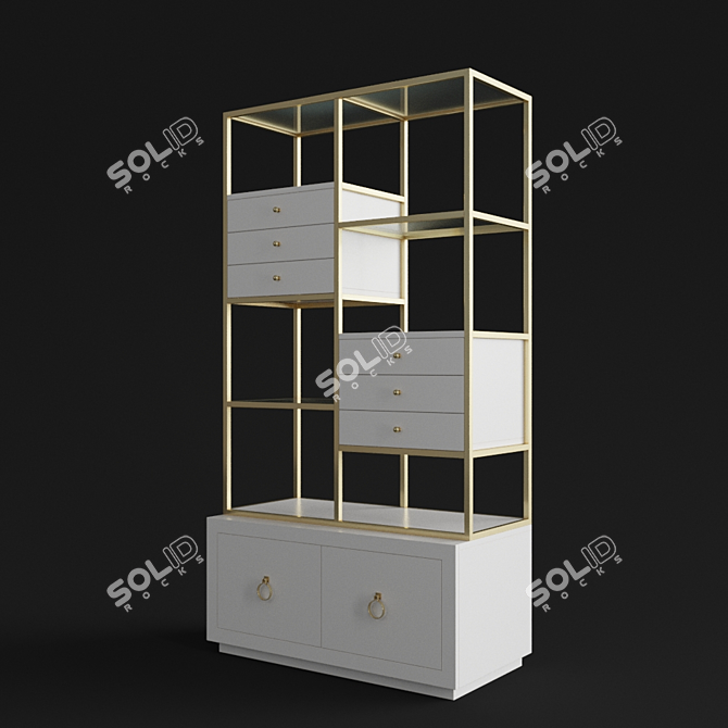 Elegant Swan Room Divider 3D model image 2