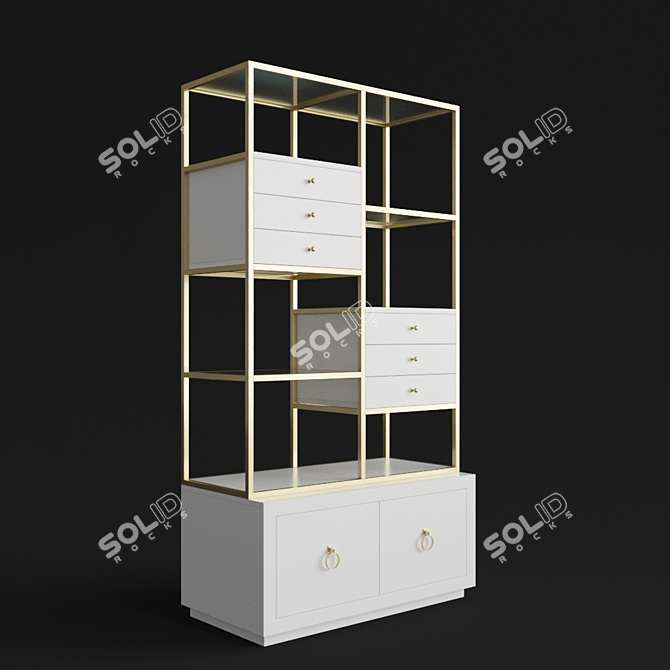 Elegant Swan Room Divider 3D model image 3